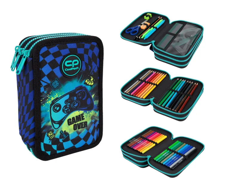 CoolPack, Jumper 3, piórnik rozkładany, potrójny, z wyposażeniem, Gamer Chess