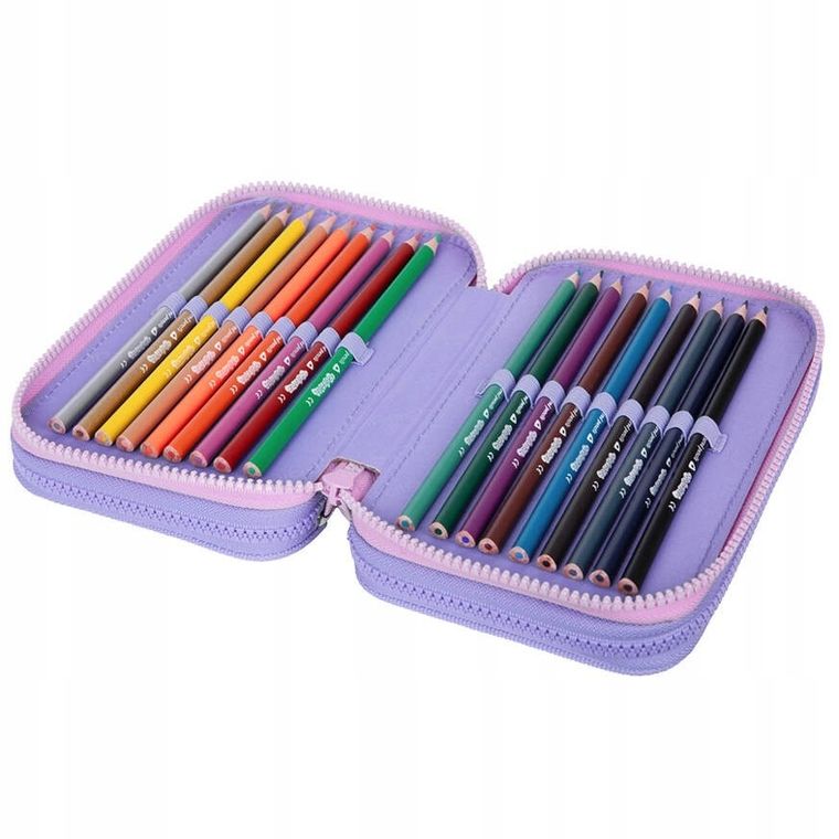 CoolPack, Jumper 3, piórnik rozkładany, potrójny, z wyposażeniem, White Bunny