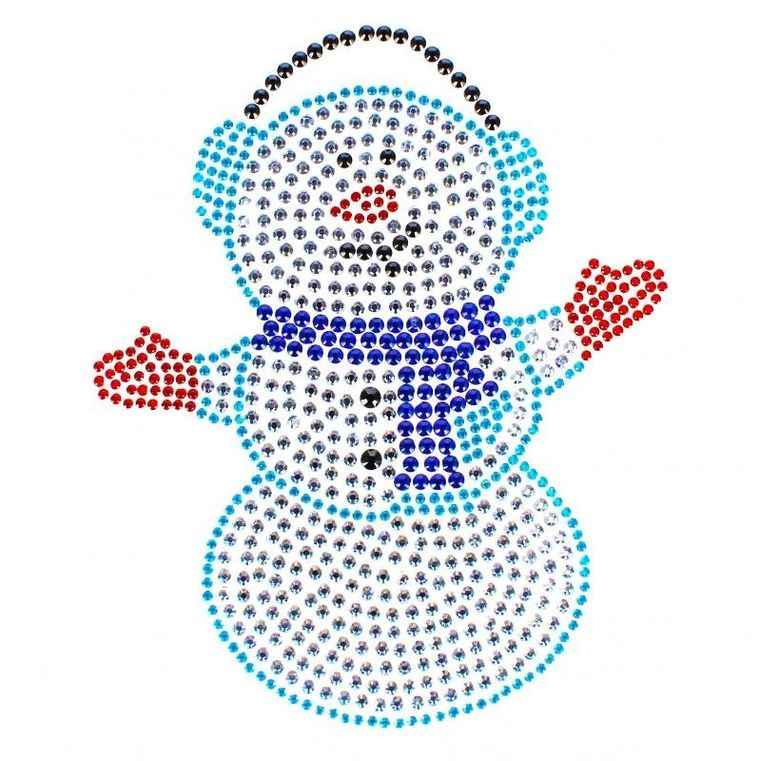 Craft With Fun, ozdoby dekoracyjne, samoprzylepne kryształki, mikołaj i bałwan