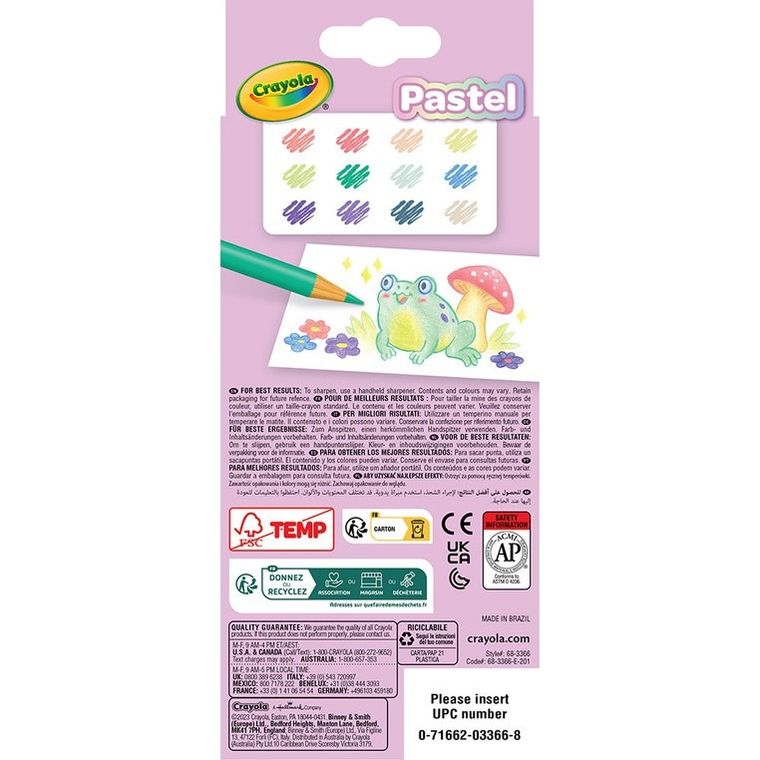 Crayola, kredki ołówkowe, pastelowe, 12 szt.
