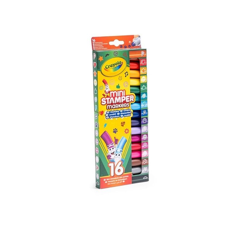 Crayola, mini flamastry ze stempelkami, emoji, 16 szt.