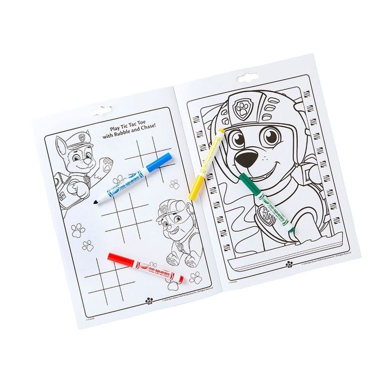 Crayola, Psi Patrol, kolorowanka z łamigłówkami i flamastrami