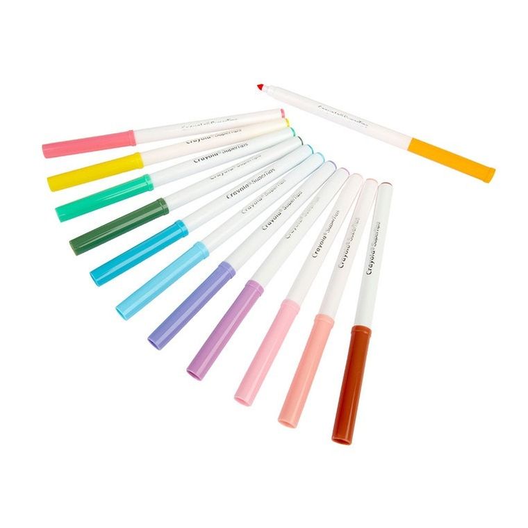 Crayola, Super Tips, flamastry zmywalne, pastelowe, 12 szt.