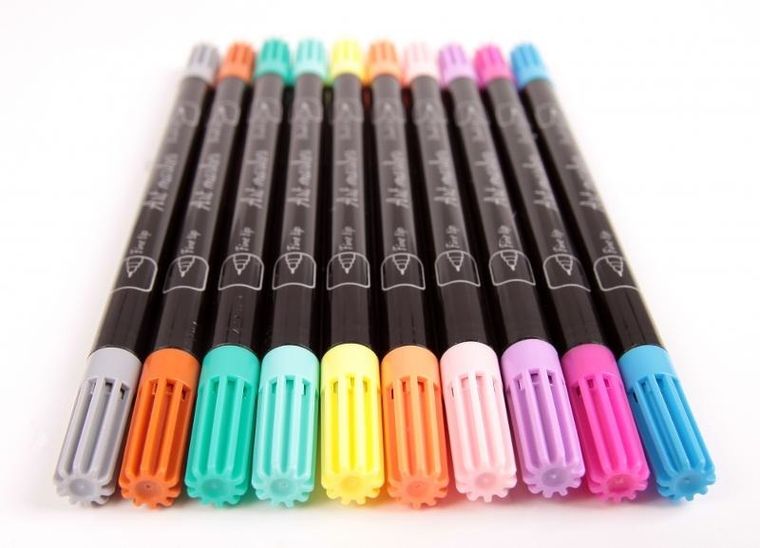 Cresco, markery artystyczne, dwustronne, pastelowe, 10 kolorów