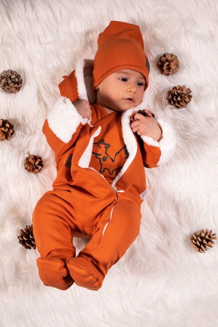 Czapka chłopięca, pomarańczowa, Fox Club, Nicol