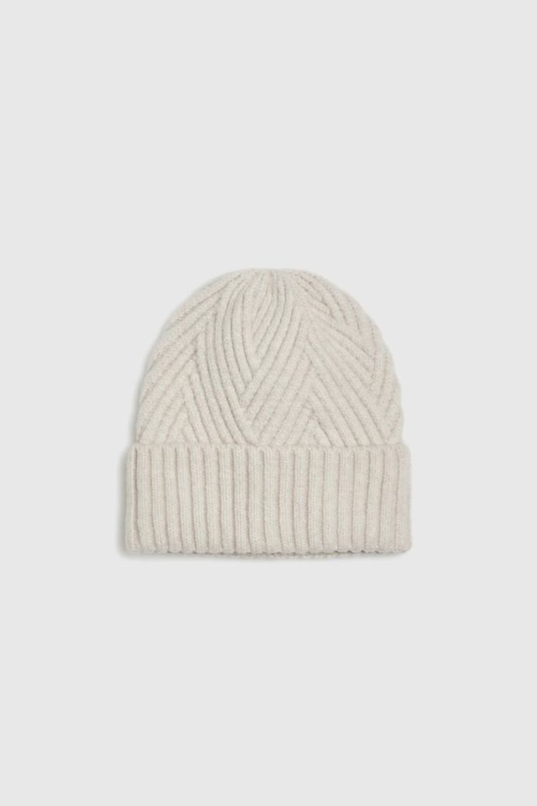 Czapka damska, beżowa, Moodo