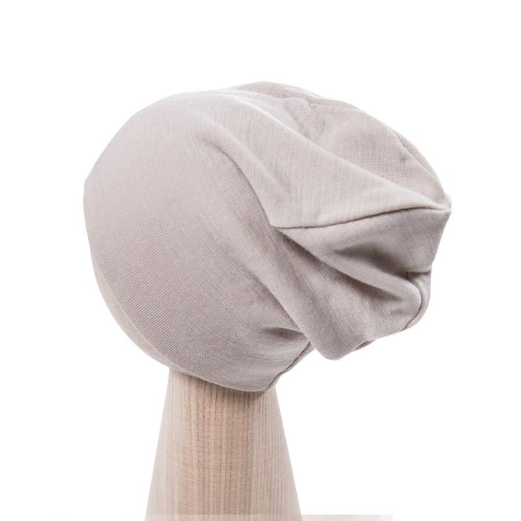 Czapka dziecięca, wełna merino, beżowa, Eevi