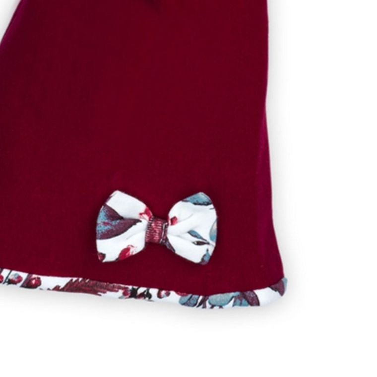 Czapka dziewczęca, bordowa, kokardka, Nicol