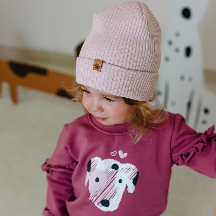 Czapka dziewczęca, jasnoróżowa, Eevi