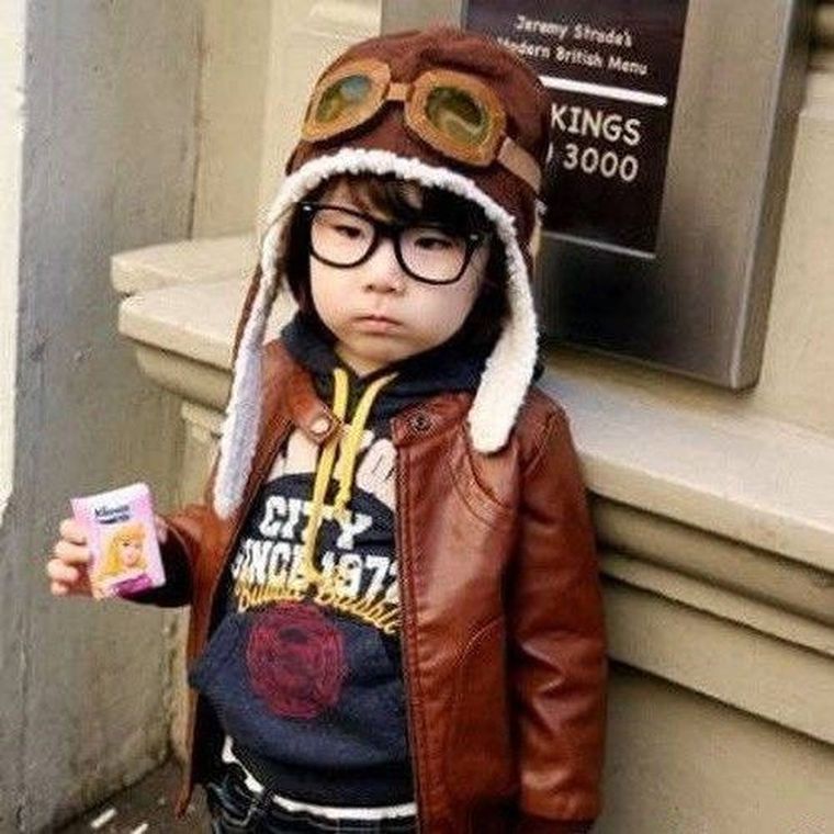 Czapka pilotka dla dzieci, brązowa