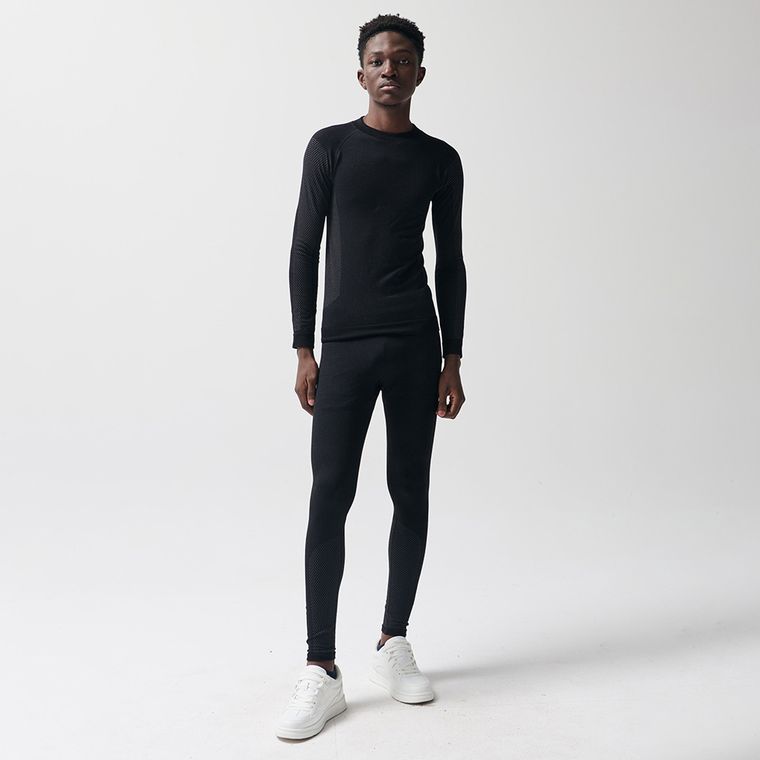 Czarna koszulka termoaktywna z domieszką wełny NOWEAR