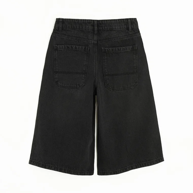 Czarne jeansowe bermudy z regulacją Cool Club