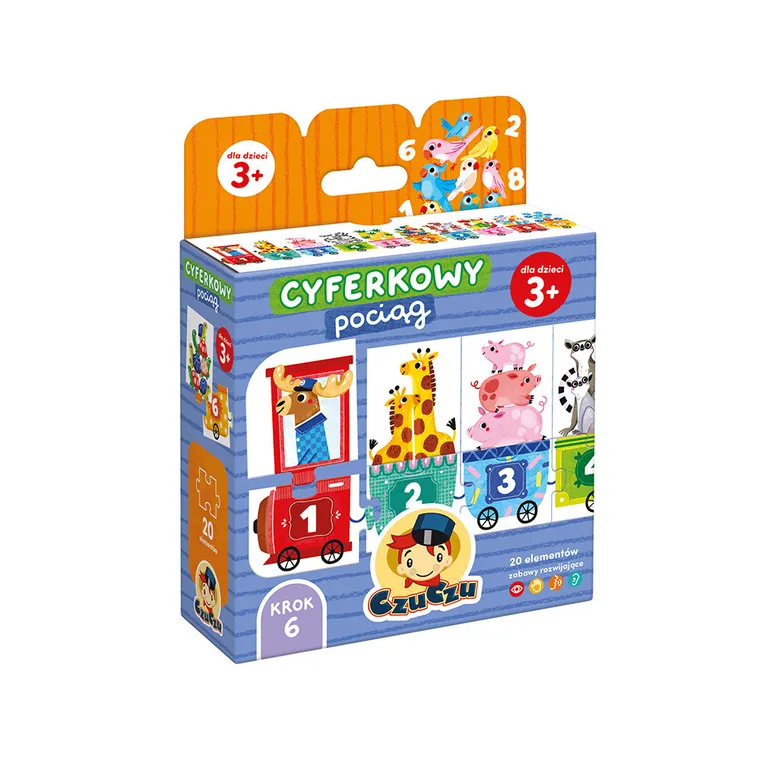CzuCzu, Cyferkowy pociąg, puzzle, 20 elementów, 3+