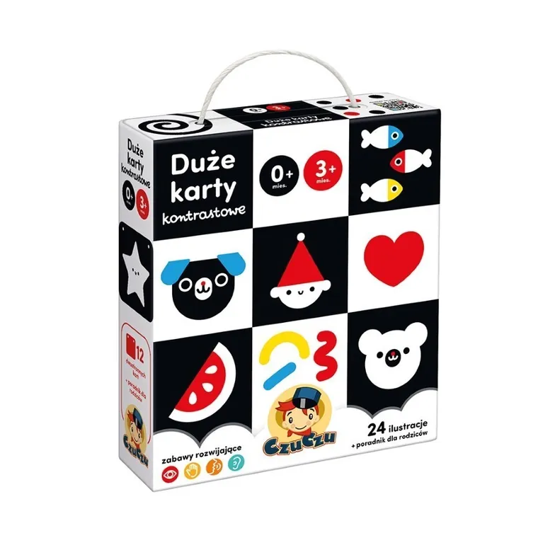 Czuczu, karty kontrastowe, duże, 0m+