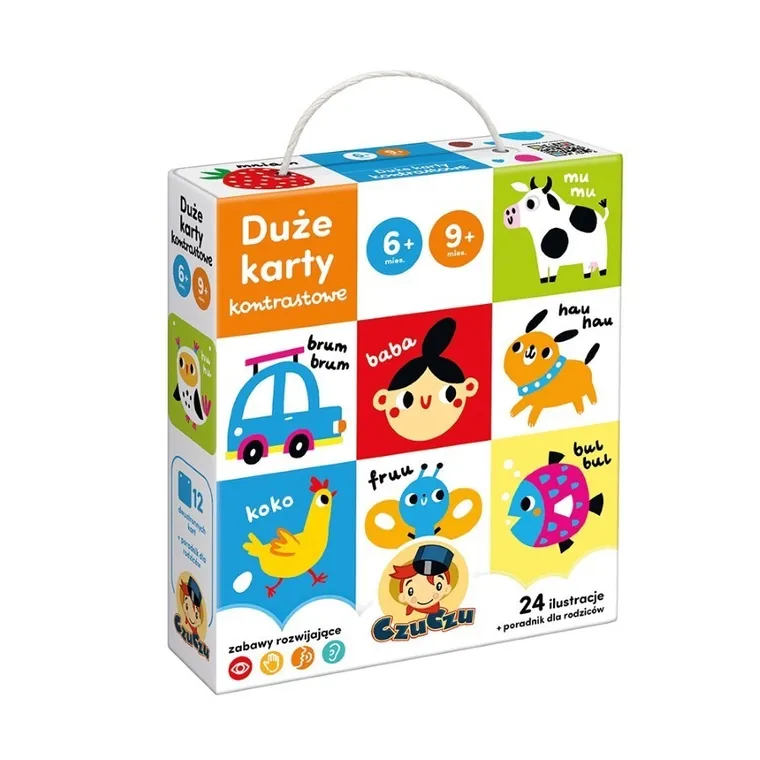 Czuczu, karty kontrastowe, duże, 6m+