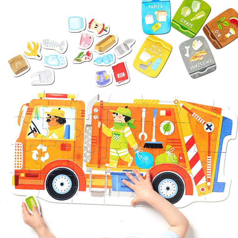 CzuCzu, Moto puzzle, Śmieciarka, 26 elementów