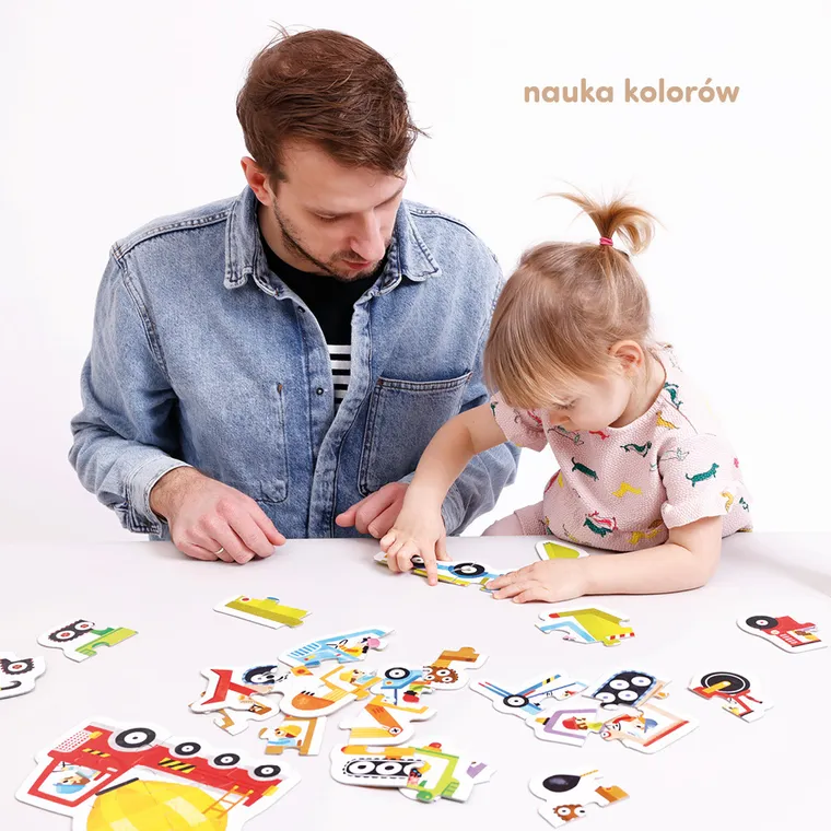 CzuCzu, Pojazdy na budowie, puzzle progresywne, 2+