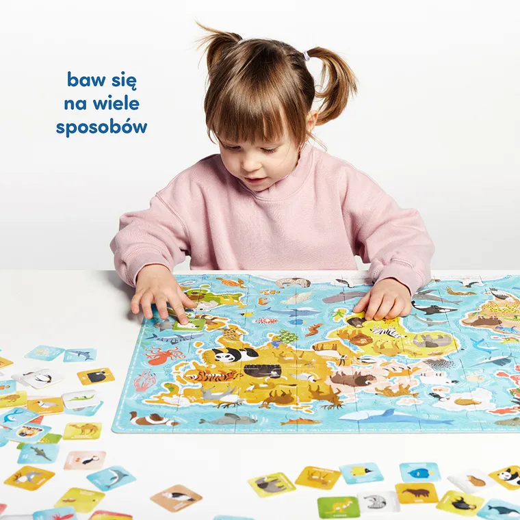CzuCzu, puzzle małego odkrywcy, Zwierzęta Świata, 60 elementów