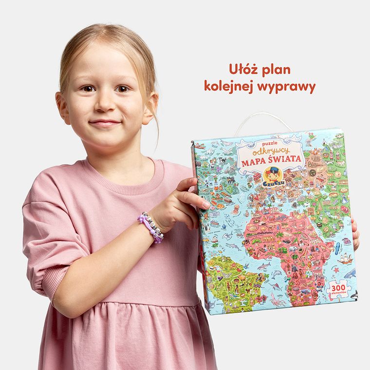 CzuCzu, puzzle odkrywcy, Mapa świata, 300 elementów