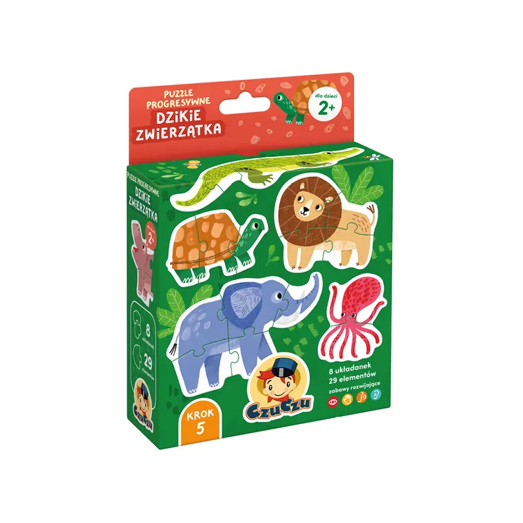 CzuCzu, Puzzle progresywne, Dzikie zwierzątka, 2+, 8 układanek