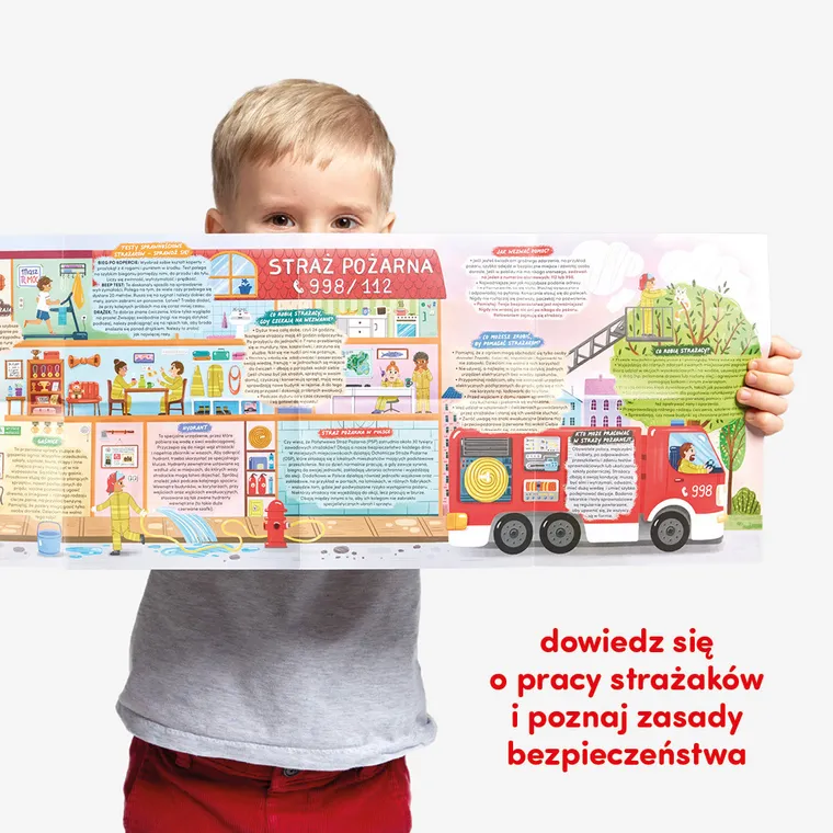 CzuCzu, Tak działa Straż pożarna, puzzle, 40 elementów, plakat z ciekawostkami, dla dzieci 3+, 4+