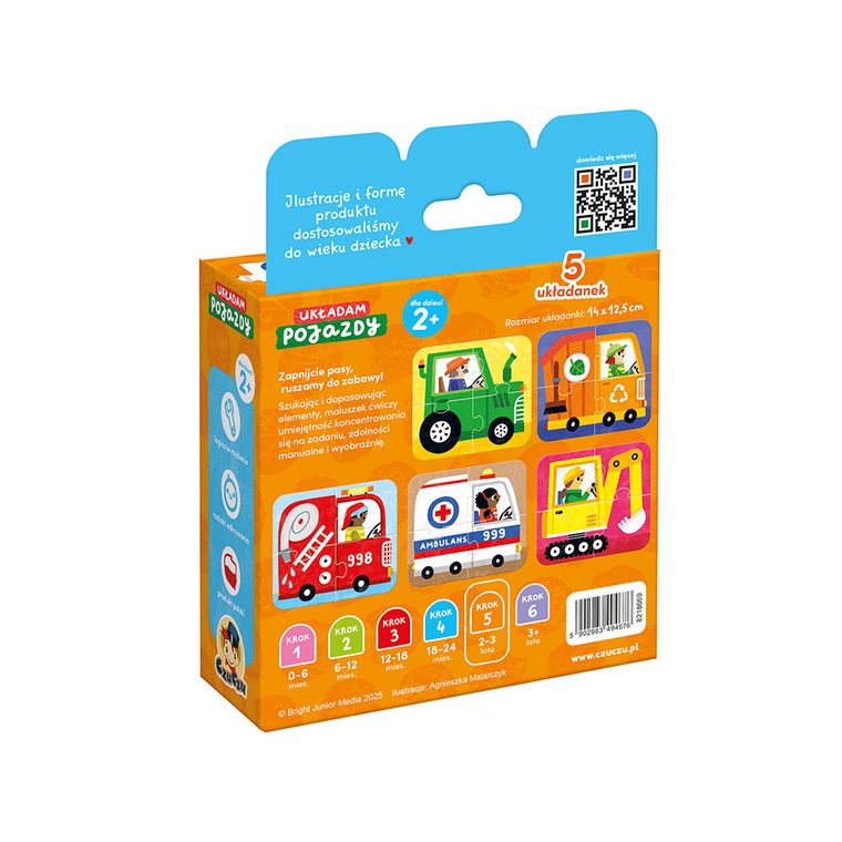 CzuCzu, Układam pojazdy, puzzle, 4 elementy, 2+