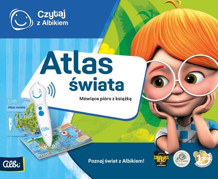 Czytaj z Albikiem. Pióro + Atlas świata