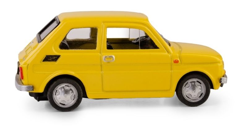 Daffi, Kolekcja Polskiej Motoryzacji, Fiat 126p, pojazd, model metalowy, żółty, 1:43