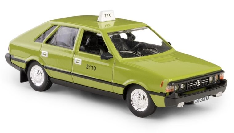 Daffi, Kolekcja Polskiej Motoryzacji, FSO Polonez Taxi, pojazd, model metalowy, zielony, 1:43