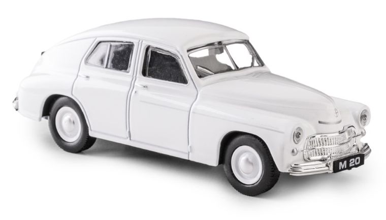 Daffi, Kolekcja Polskiej Motoryzacji, Warszawa M20, pojazd, model metalowy, biały, 1:43