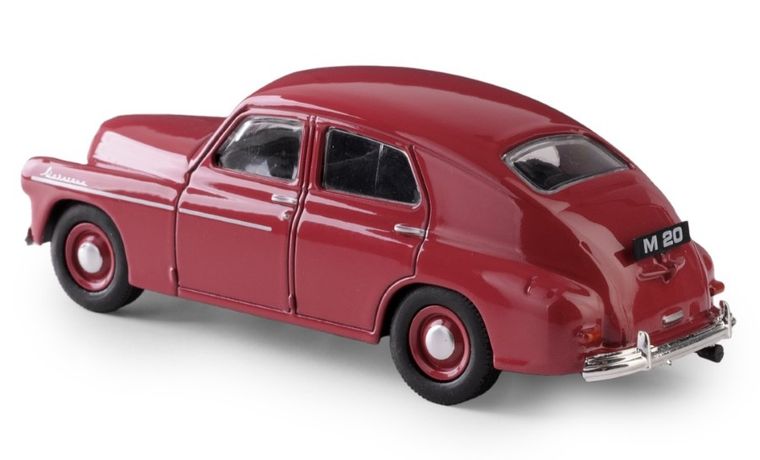 Daffi, Kolekcja Polskiej Motoryzacji, Warszawa M20, pojazd, model metalowy, bordowy, 1:43