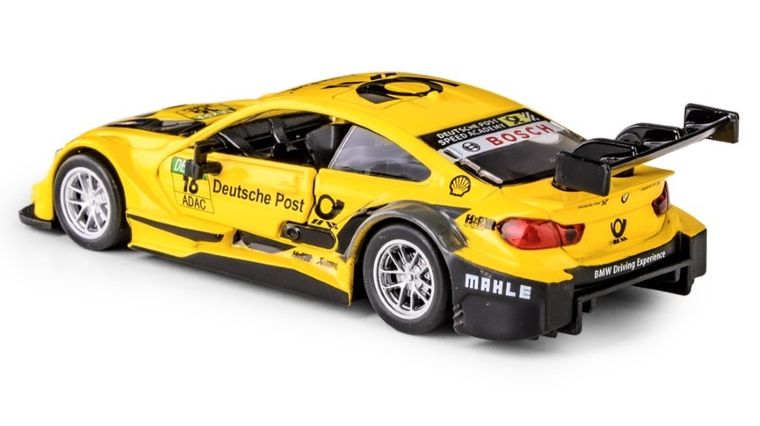 Daffi, MSZ, BMW M4 DTM, pojazd, model metalowy, żółty, 1:44