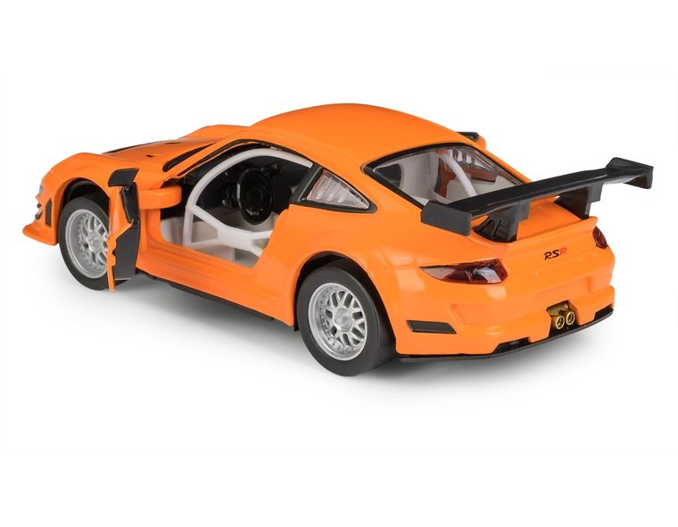 Daffi, MSZ, Porsche 911 GT3 RSR, pojazd, model metalowy, pomarańczowy, 1:32