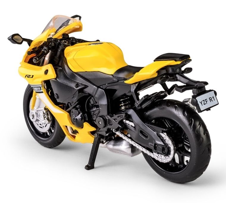 Daffi, MSZ, Yamaha YZF-R1, motocykl, model metalowy, żółty, 1:18
