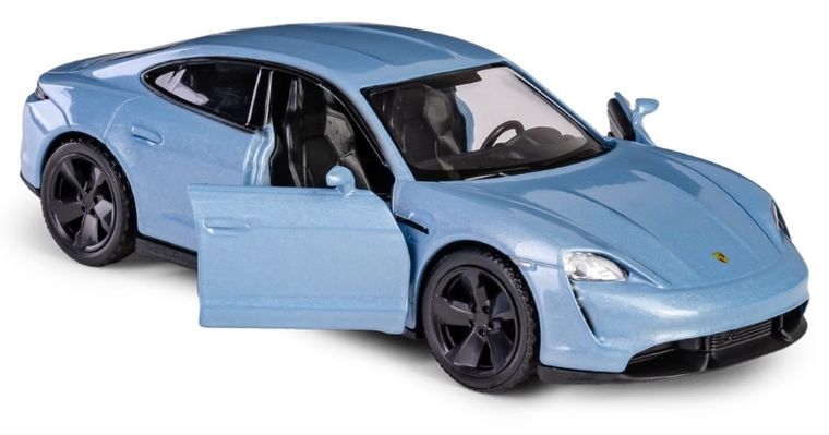Daffi, RMZ City, Porsche Taycan Turbo S, K-954, pojazd, model metalowy, niebieski, 1:32
