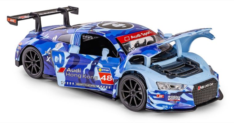 Daffi, RMZ Hobby, Audi R8 2015 blue H-111, pojazd, interaktywny model metalowy, 1:32