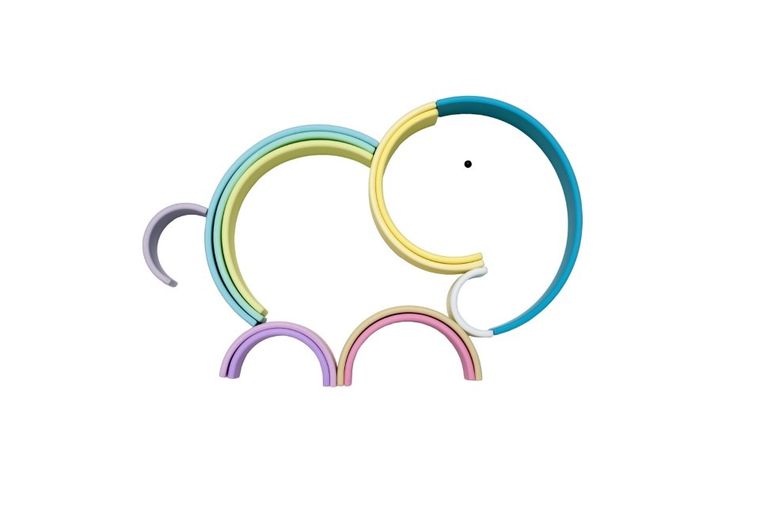 Dena, Silikonowa Tęcza, pastelowa, 12 elementów