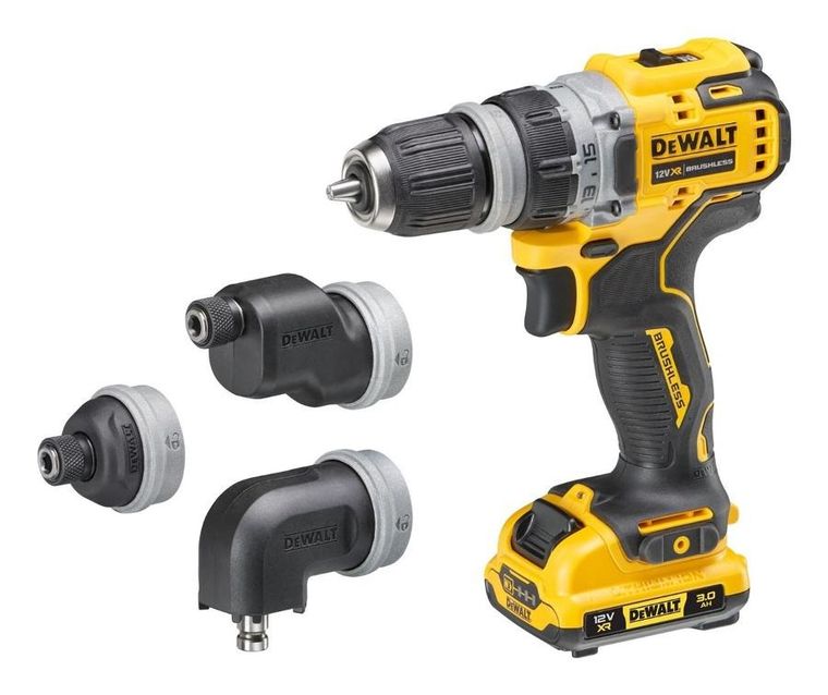 DeWalt, wiertarko-wkrętarka z 4 głowicami, 12V, DCD703L2T