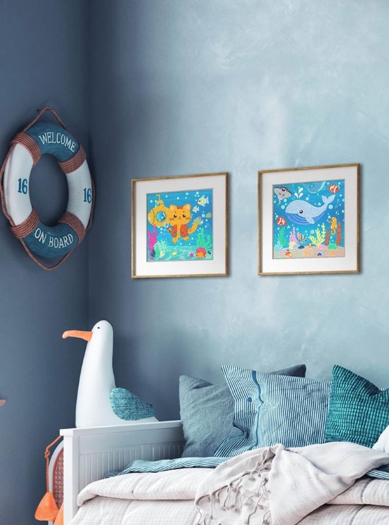 Diamond Dotz by number, diamentowa mozaika, Under the sea, 2 obrazki