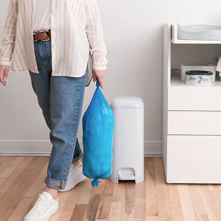Diaper Genie, Select, kosz na zużyte pieluchy + 1 wkład XL, biały
