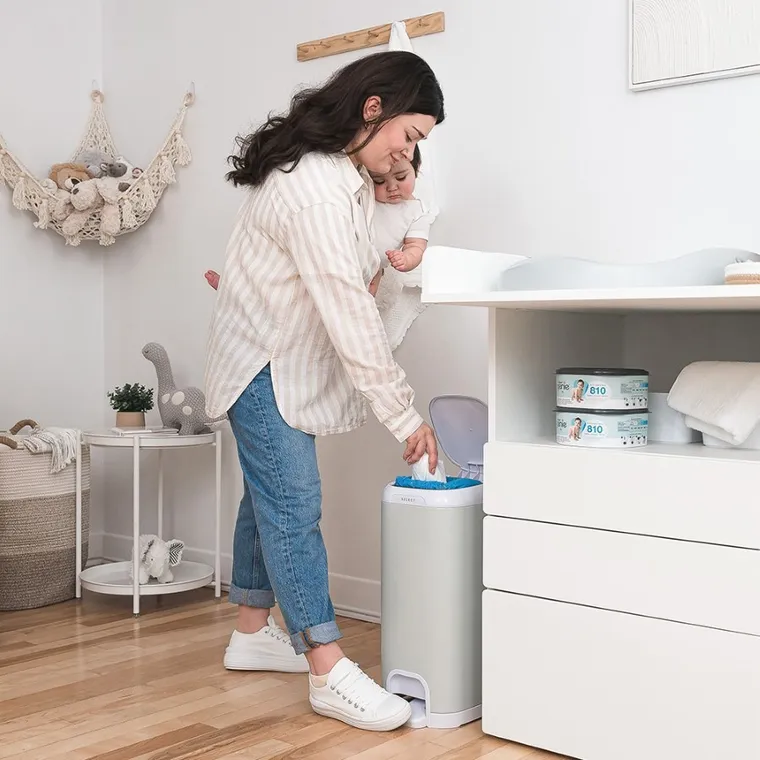 Diaper Genie, Select, kosz na zużyte pieluchy + 1 wkład XL, szary