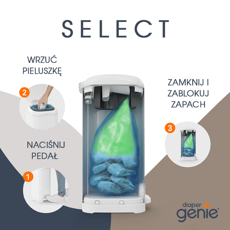Diaper Genie, wkład do pojemnika na pieluchy XL, ośmiokątny