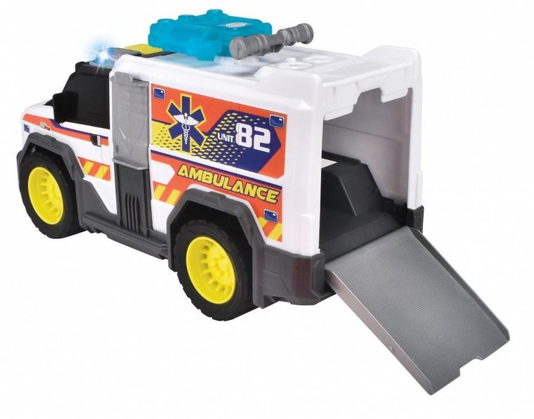Dickie, ambulans, pojazd ratunkowy, światło i dźwięk, biały, 30 cm