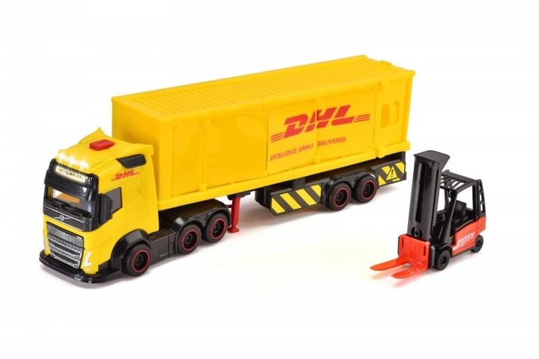 Dickie, DHL, ciężarówka z naczepą, model pojazdu, 35 cm