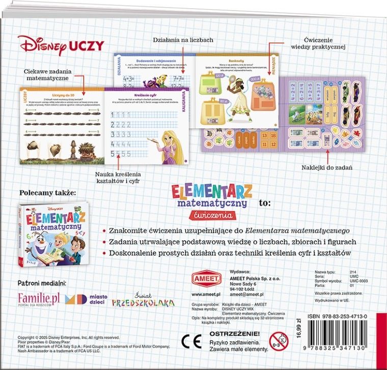 Disney Uczy. Elementarz matematyczny. Ćwiczenia