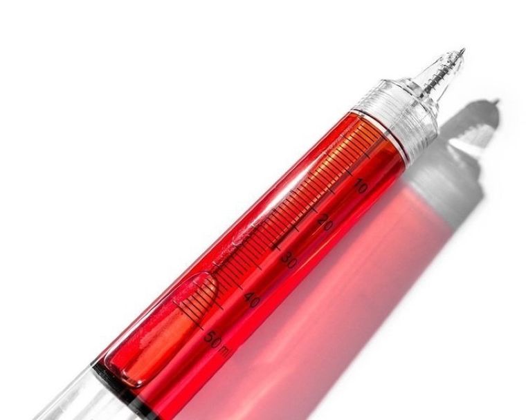 Długopis, strzykawa XXL