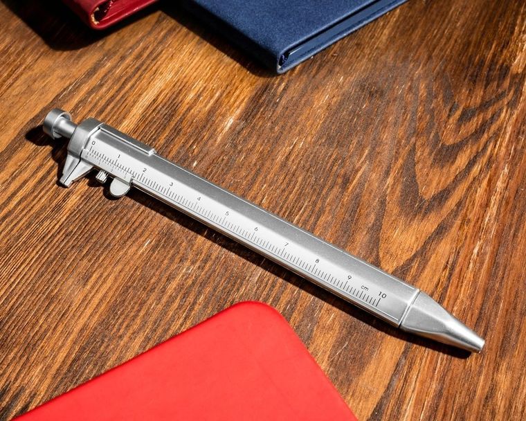Długopis suwmiarka, srebrny