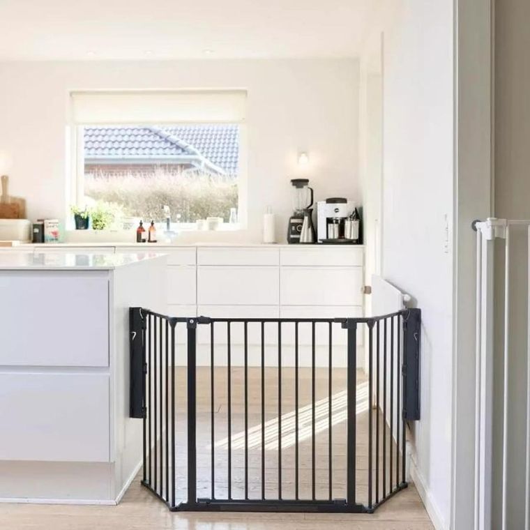 DogSpace, Max M, przykręcana bramka dla psa, czarna, 90-146 cm