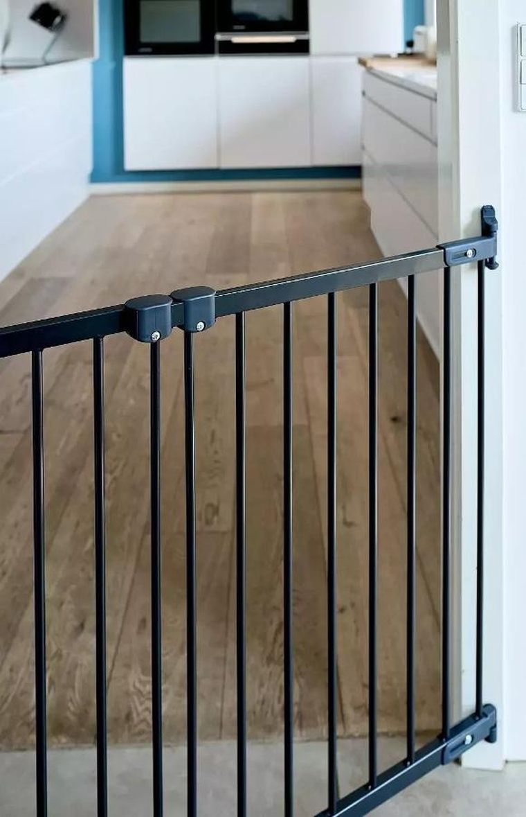 DogSpace, Molly, przykręcana bramka dla psa, czarna, 67-105.5 cm