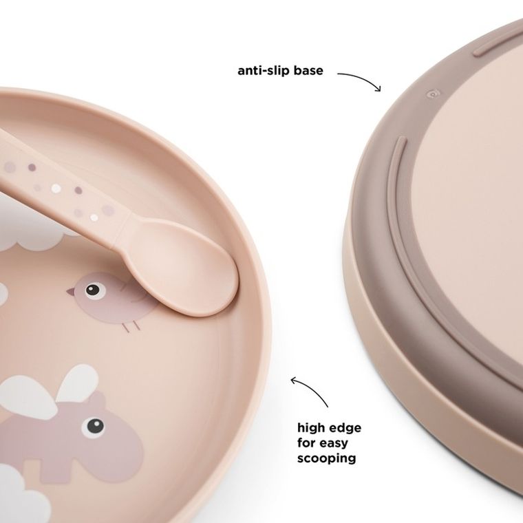 Done By Deer, Foodie, Clouds, talerzyk dla dziecka, powder